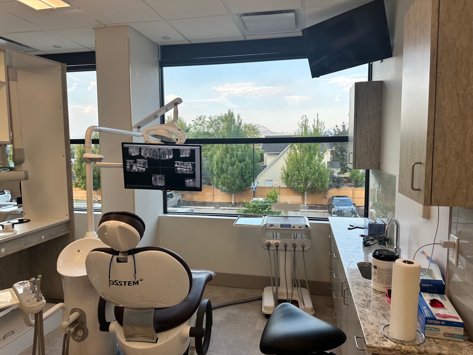 Sopa Square Dental Clinic treatment room overlooking South Kelowna